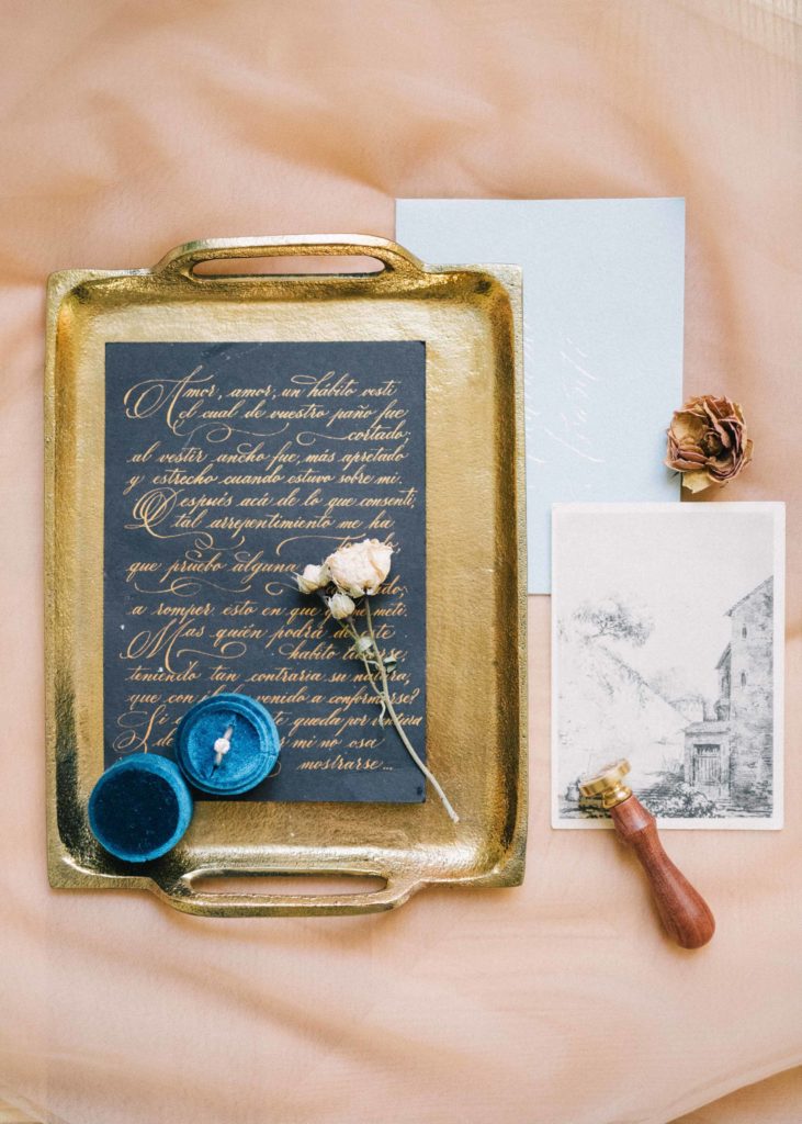 Wedding stationery flatlay from a Tampa wedding planner