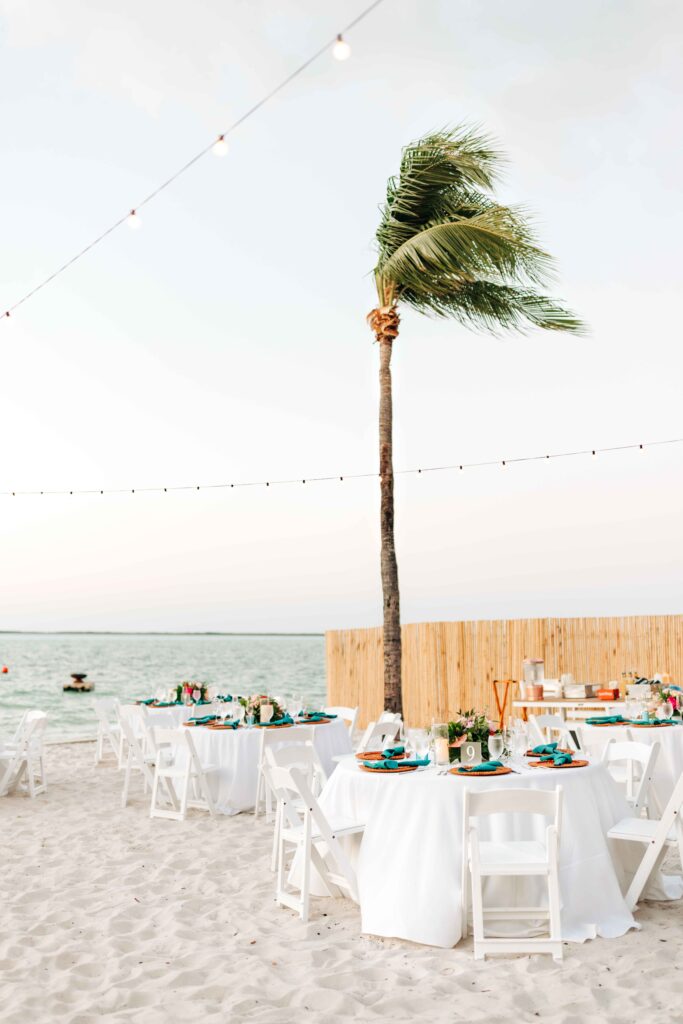A wedding reception at a Playa Largo wedding
