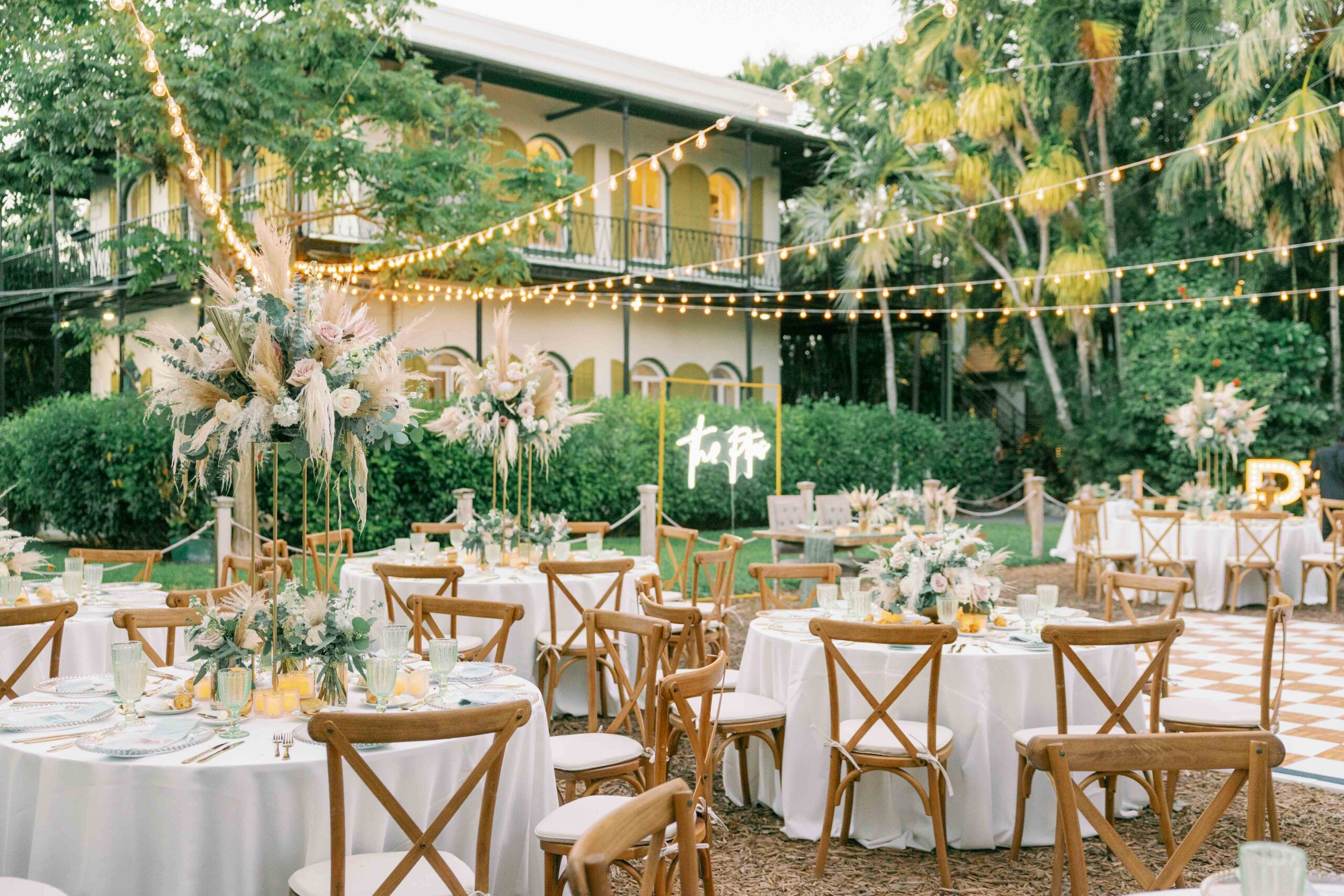 A wedding reception at The Ernest Hemingway Home