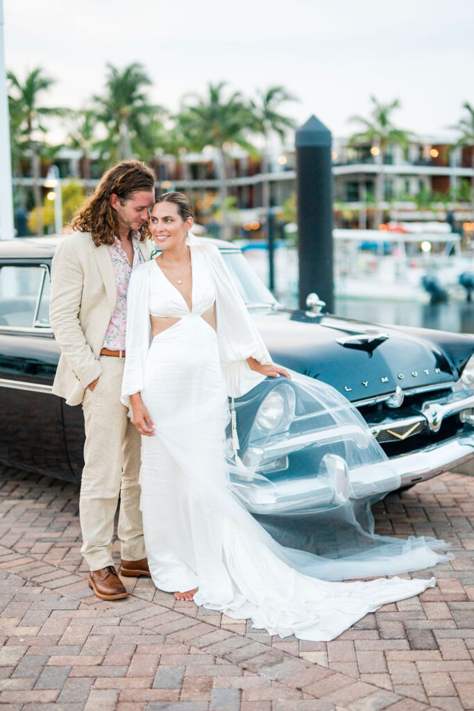 Bride and groom at their Key West wedding