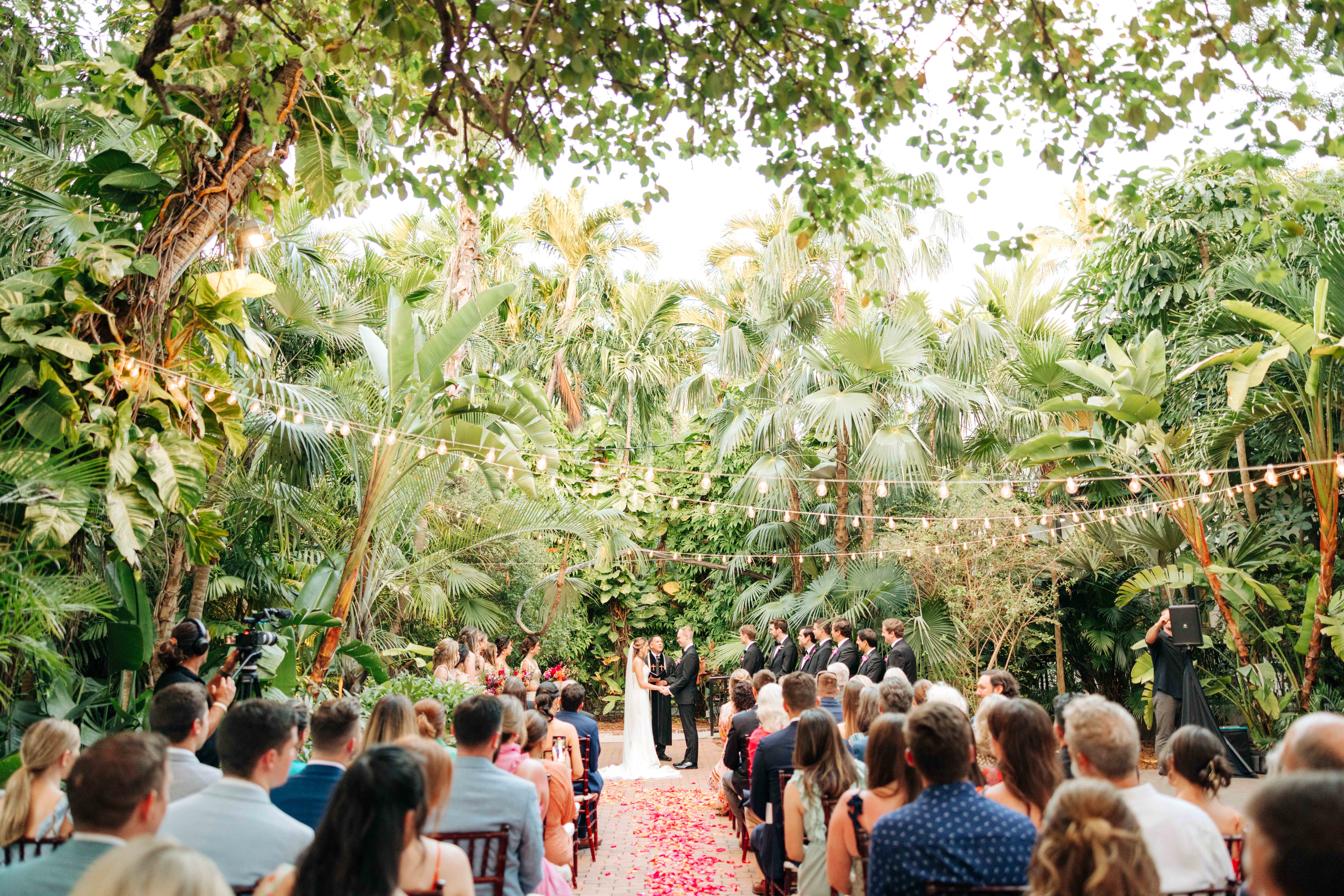 A wedding ceremony in the gardens of the Ernest Hemingway Home in Key West, Florida