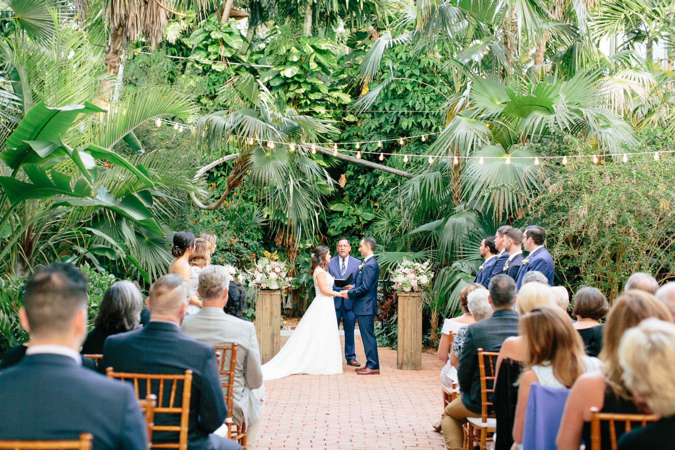 A wedding ceremony in the gardens of the Ernest Hemingway Home