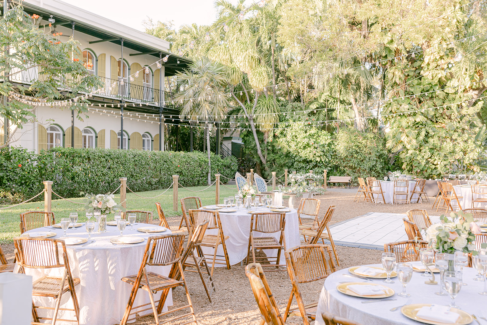 A wedding reception at The Hemingway Home