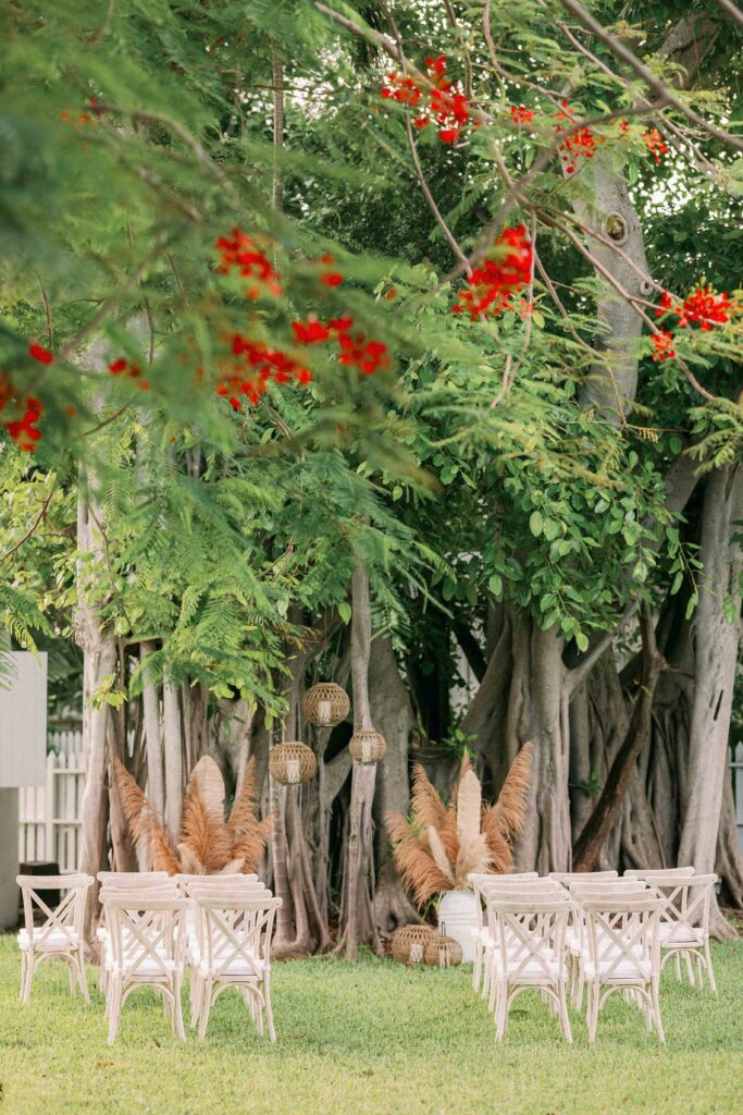A wedding ceremony at The Key West Lighthouse in The Florida Keys.